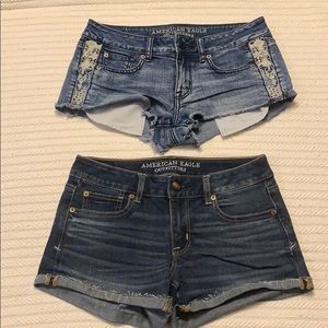 2 PAIRS American Eagle jean shorts, size 4